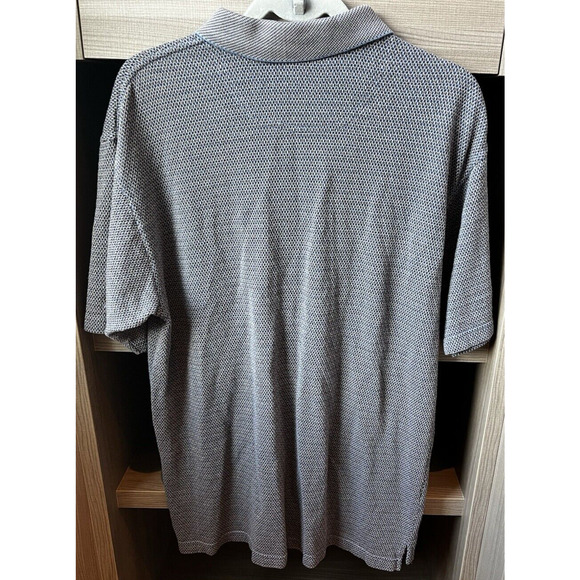 Vintage John Ashford Golf Polo Mens SZ L Cotton 90s 2 Button Textured  13711 - Picture 3 of 10
